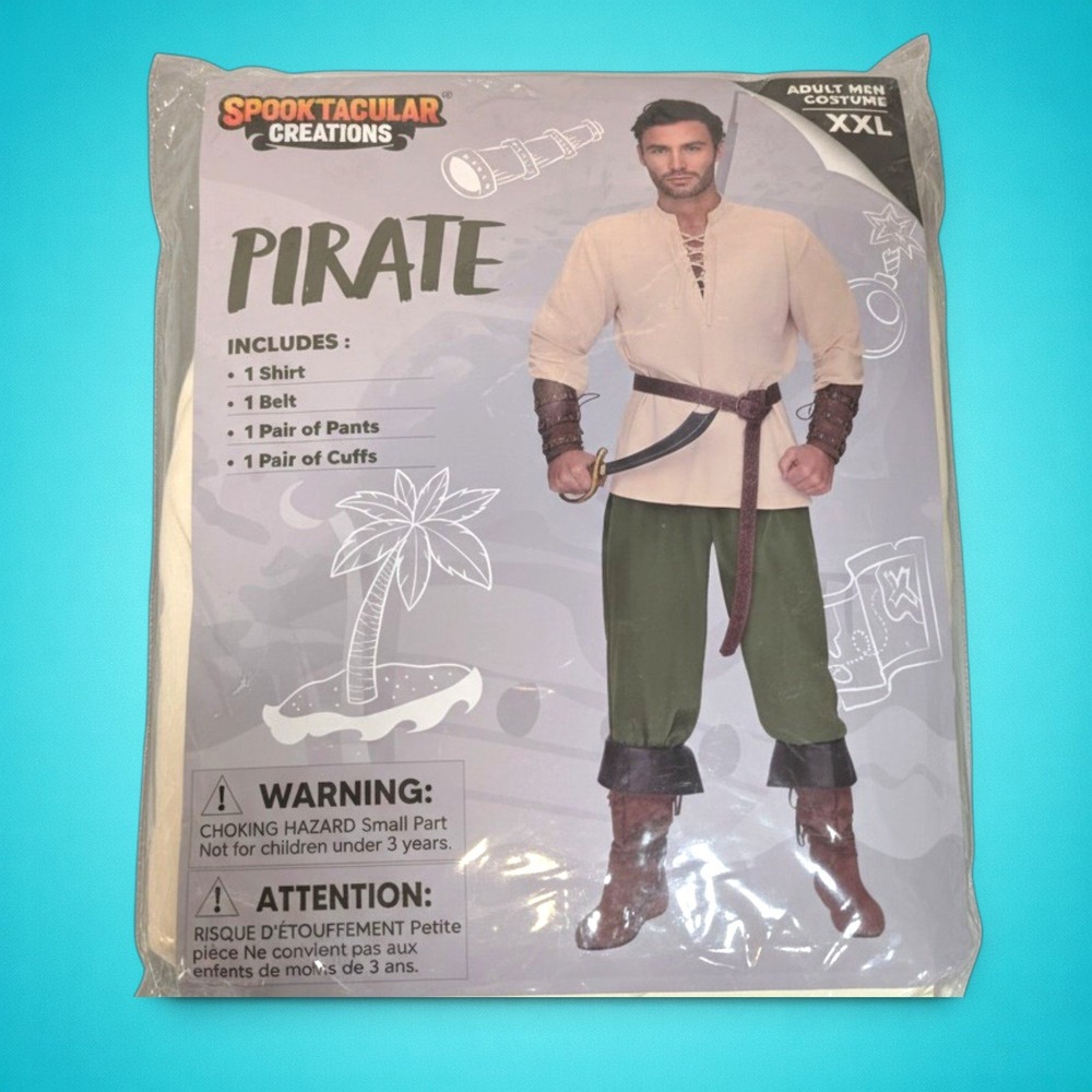 New Spooktacular Creations Pirate Costume Mens XXL Renaissance Medieval Outfit - Picture 5 of 5